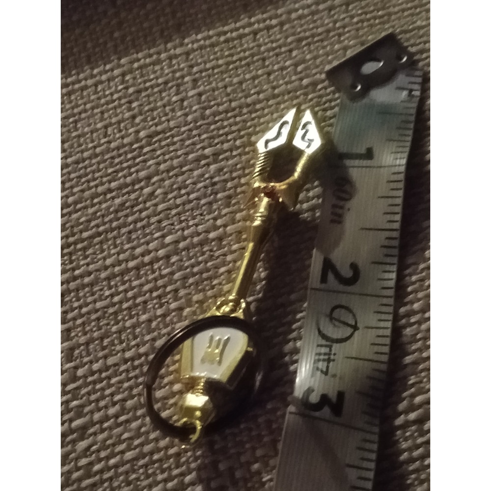 Gold Tone Fantasy Key Charm Keychain Pendant Jewelry Accessory
